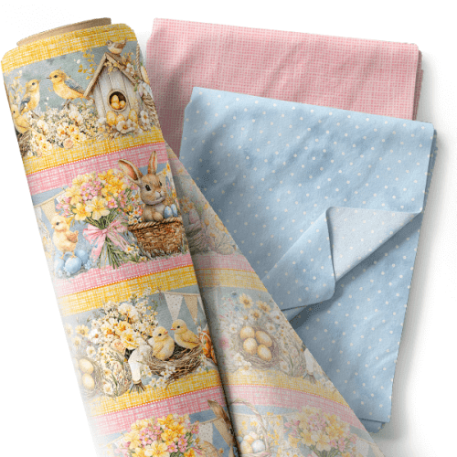 Composê Tricoline Digital Barrado Páscoa Abençoada + Tricoline