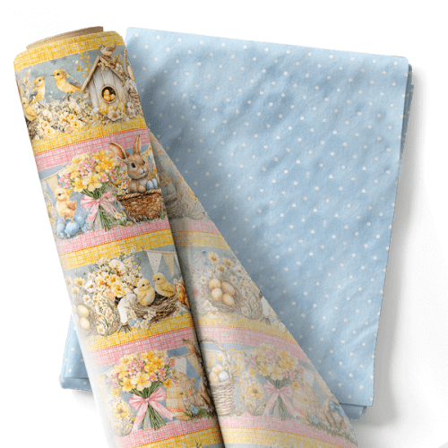 Composê Tricoline Digital Barrado Páscoa Abençoada + Tricoline