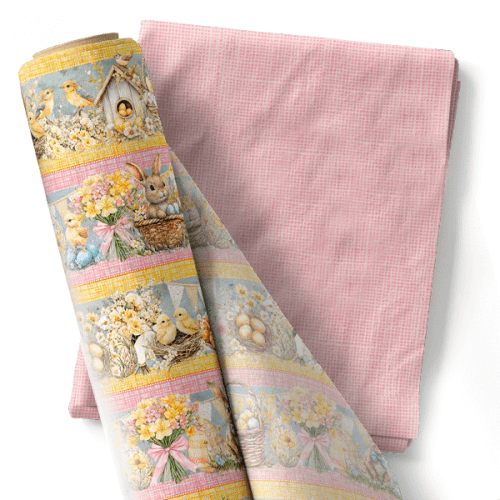 Composê Tricoline Digital Barrado Páscoa Abençoada + Tricoline