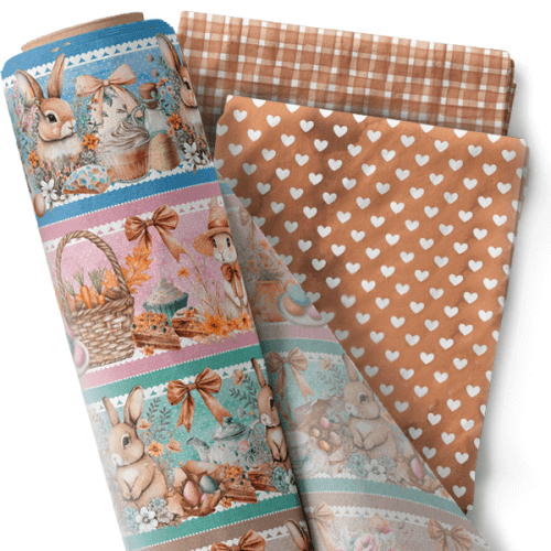 Composê Tricoline Digital Barrado Quitutes de Páscoa + Tricoline