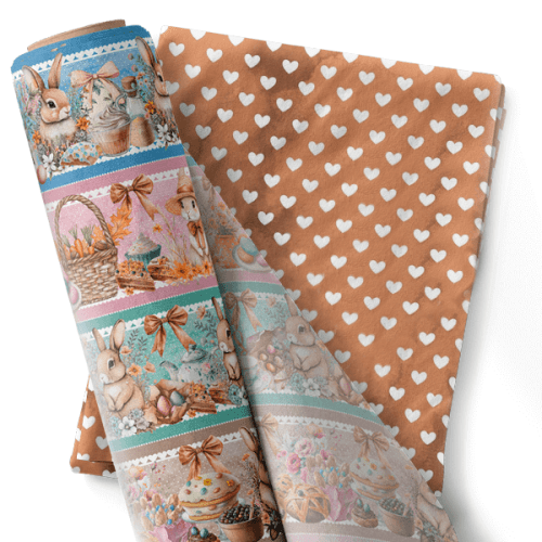 Composê Tricoline Digital Barrado Quitutes de Páscoa + Tricoline