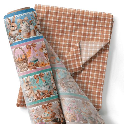 Composê Tricoline Digital Barrado Quitutes de Páscoa + Tricoline