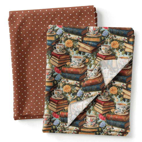 Composê Tricoline Digital Cerejas e Margaridas + Tricoline ou Sarja (0,50 x 1,50 mts)