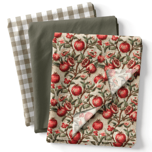 Composê Tricoline Digital Doce Romã + Tricoline (0,50 x 1,50 mts)