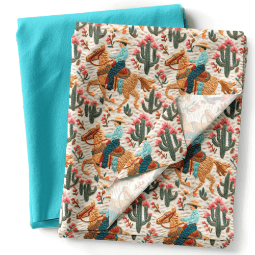 Composê Tricoline Digital Estampado Cavaleiro do Deserto + Tricoline Lisa (0,50 x 1,50)