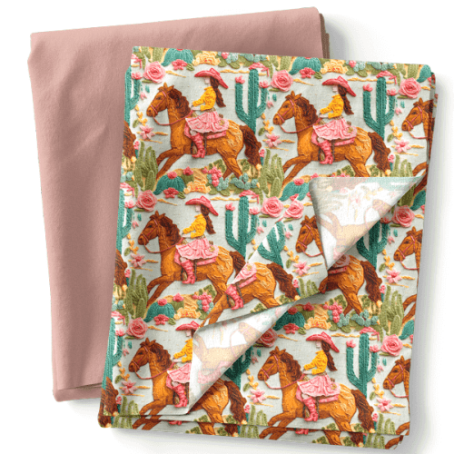 Composê Tricoline Digital Estampado Dama do Deserto + Tricoline ou Sarja Lisa (0,50 x 1,50)