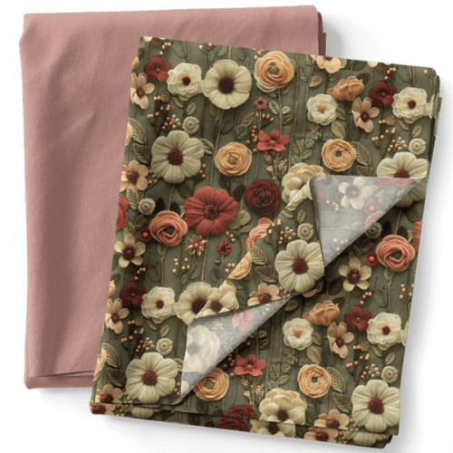 Composê Tricoline Digital Floral Antigo + Tricoline (0,50 x 1,50 mts)