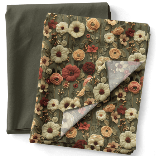 Composê Tricoline Digital Floral Antigo + Tricoline (0,50 x 1,50 mts)