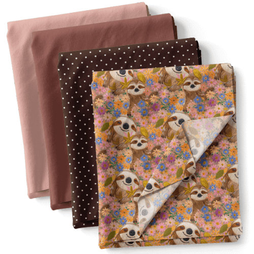 Composê Tricoline Digital Jardim da Preguiça + Sarja Impermeável ou Tricoline (0,50 x 1,50 mts)