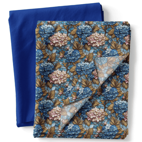 Composê Tricoline Digital Vitral de Hortênsias + Tricoline