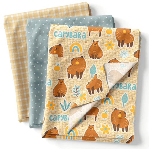 Composê Tricoline Estampado Capivaras Fofas + Tricoline Digital Poá ou Xadrez (0,50 x 1,50) Composê Tricoline Estampado Capivaras Fofas + Tricoline Digital Poá ou Xadrez (0,50 x 1,50)