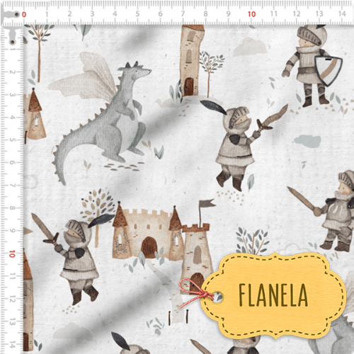 Tecido Flanela Baby Castelo Medieval Tecido Flanela Baby Castelo Medieval