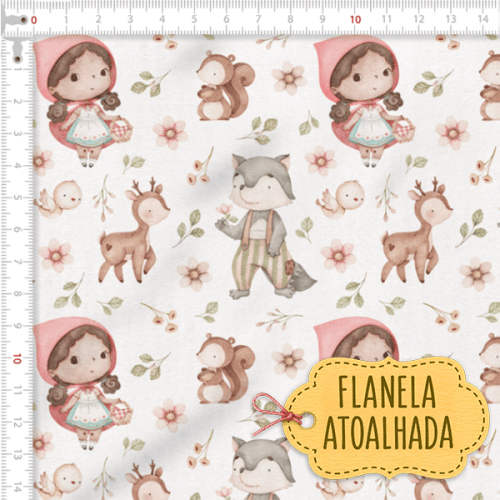Tecido Flanela Baby Chapéuzinho Vermelho