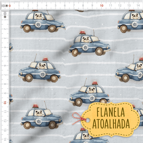 Tecido Flanela Baby Pandinha Motorista