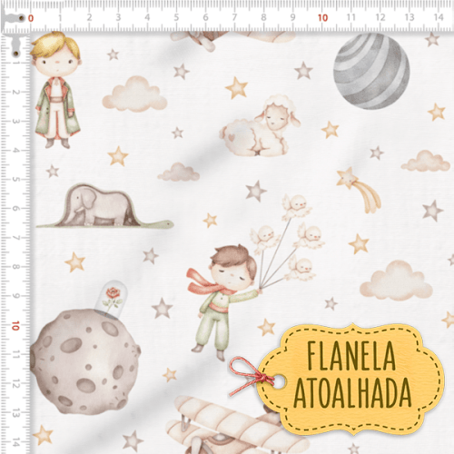 Tecido Flanela Baby Pequeno Príncipe