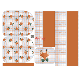 Painel Mochila Média - Meia Tigela - Raposa