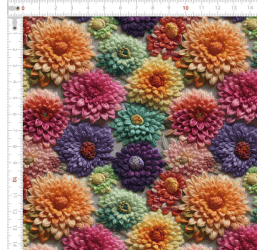 Sarja Impermeável 3D Mesa de Flores Coloridas 9100e10455