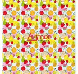 Sintético Doll Estampado Frutas Tropicais | Avimor Tecidos