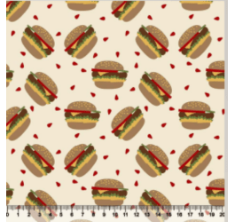 Tecido Tricoline Estampado Hamburguer 3248v2