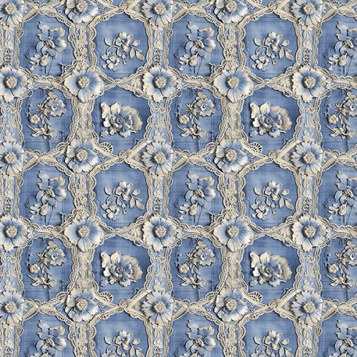 Sarja Impermeável Estampada Jeans Renda Floral Vintage 9100e15740