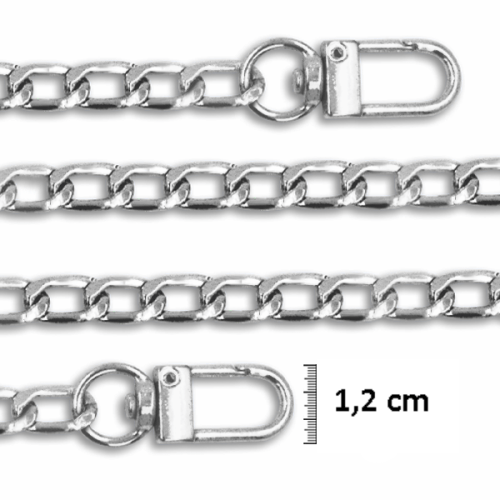 Corrente Com Mosquetão Metal 1,2 m Prata CH-3908