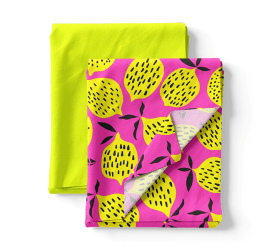 Composê Sarja Impermeável Limão Pink + Liso Amarelo Neon (1,00 X 1,50 MTS)