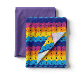 Composê Tecido Sarja Impermeável Crochê Colorido + Roxo (0,50 X 1,50 MTS)
