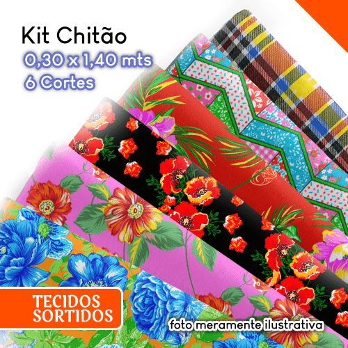 Kit Chitão Florais Sortidos com 6 cortes de (0,30 X 1,40 MTS) KT034 Kit Chitão Florais Sortidos com 6 cortes de (0,30 X 1,40 MTS) KT034