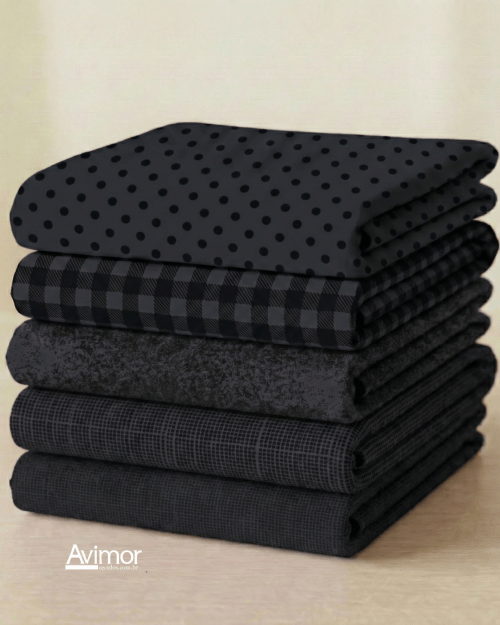 Kit 5 Tecidos Composê Tricoline 100% Algodão Coloré Várias Cores KT060