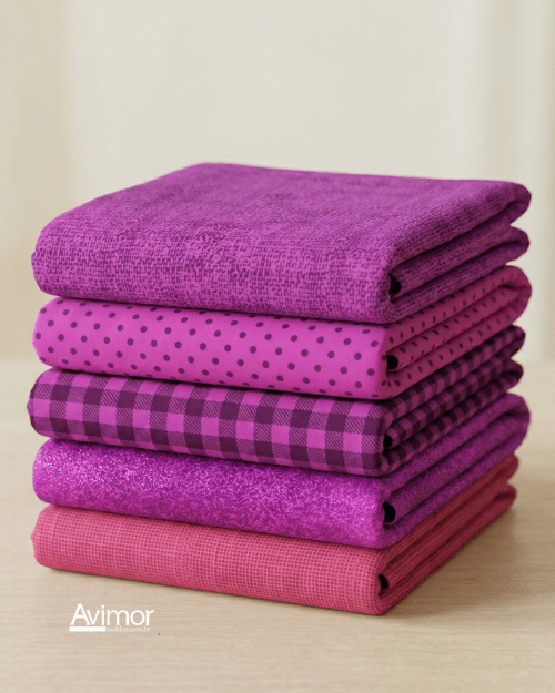 Kit 5 Tecidos Composê Tricoline 100% Algodão Coloré Várias Cores KT060