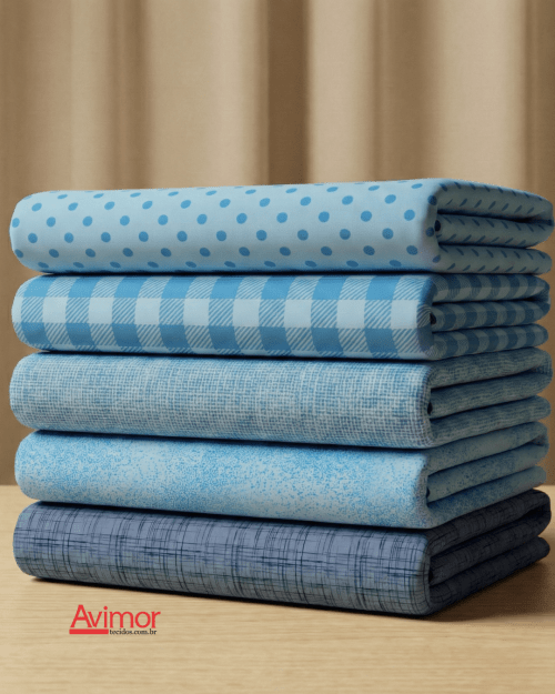 Kit 5 Tecidos Composê Tricoline 100% Algodão Coloré Várias Cores KT060