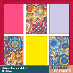 Kit Retalho Tricoline Mandalas 2 - 30x50