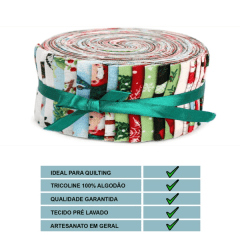 Tiras de Tecidos Tricoline Estampado Sortido Jelly Rolls Pequeno (6cm) TE2406