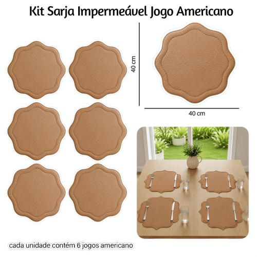 Kit Sarja Estampada Impermeável Jogo Americano Craquelado Nescau 9100E16556