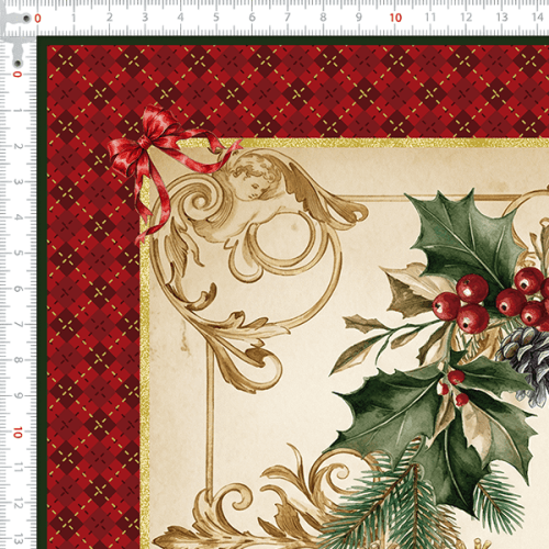 Kit Sarja Estampada Impermeável Jogo Americano Guirlanda de Natal 9101E14980