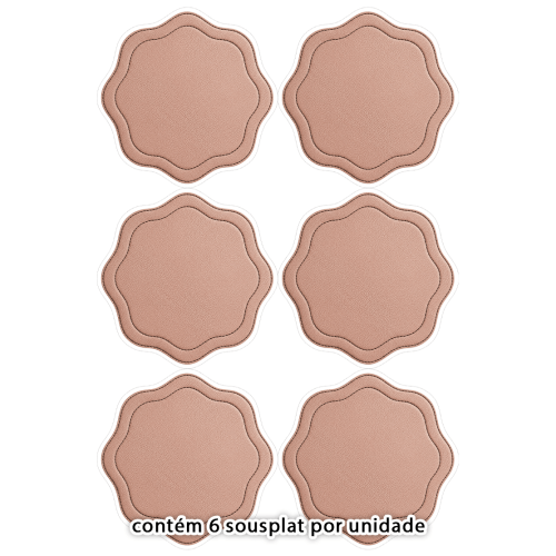 Kit Sarja Estampada Impermeável Jogo Americano Craquelado Rosé 9100e16561