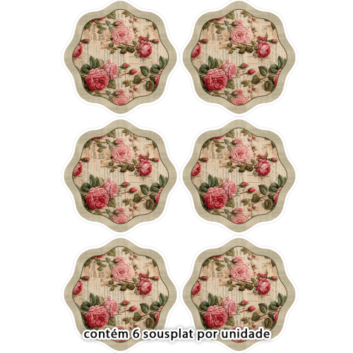 Kit Sarja Estampada Impermeável Sousplat Floral Musical 9100E16557