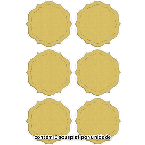 Kit Sarja Estampada Impermeável Sousplat Liso Amarelo 9100E16574
