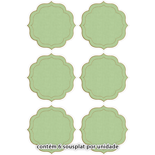 Kit Sarja Estampada Impermeável Sousplat Liso Pistache 9100E16573