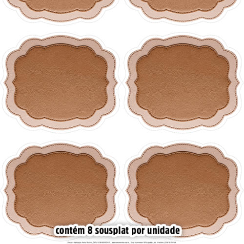 Kit Sarja Estampada Impermeável Sousplat Ondulado Craquelado 9100E16544