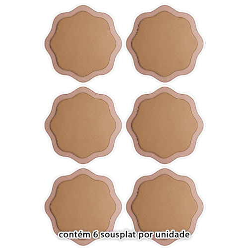 Kit Sarja Estampada Impermeável Sousplat Ondulado Craquelado 9100E16554