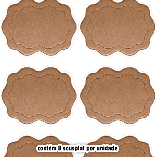 Kit Sarja Estampada Impermeável Sousplat Ondulado Craquelado 9100E16568
