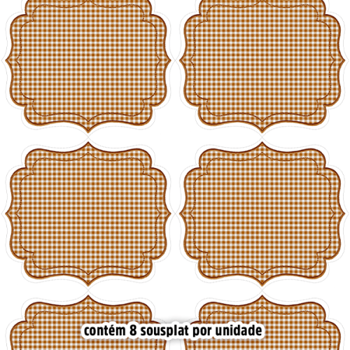 Kit Sarja Estampada Impermeável Sousplat Xadrez Caramelo 9100E16563