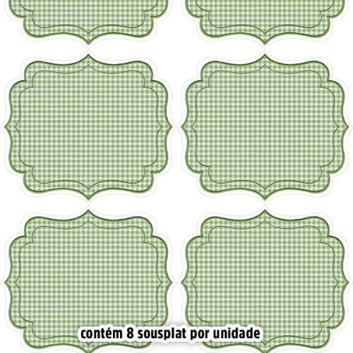 Kit Sarja Estampada Impermeável Sousplat Xadrez Verde 9100E16567