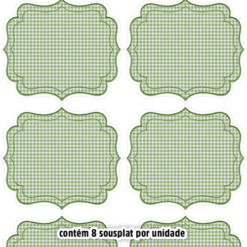 Kit Sarja Estampada Impermeável Sousplat Xadrez Verde 9100E16567