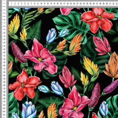 Sarja Estampada Impermeável Floral de Flores Aquarela Feito a Mão 9100e5601