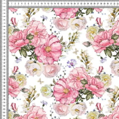 Sarja Estampada Impermeável Floral Rosa Aquarelado 9100e5593