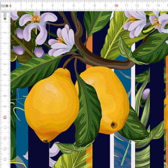 Sarja Estampada Impermeável Limão Siciliano e Flores Listrado 9100e4918