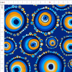 Sarja Estampada Impermeável Mandala Olho Grego Azul 9100e4643