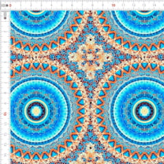 Sarja Estampada Impermeável Mandalas Mosaico Azul Claro 9100e4613
